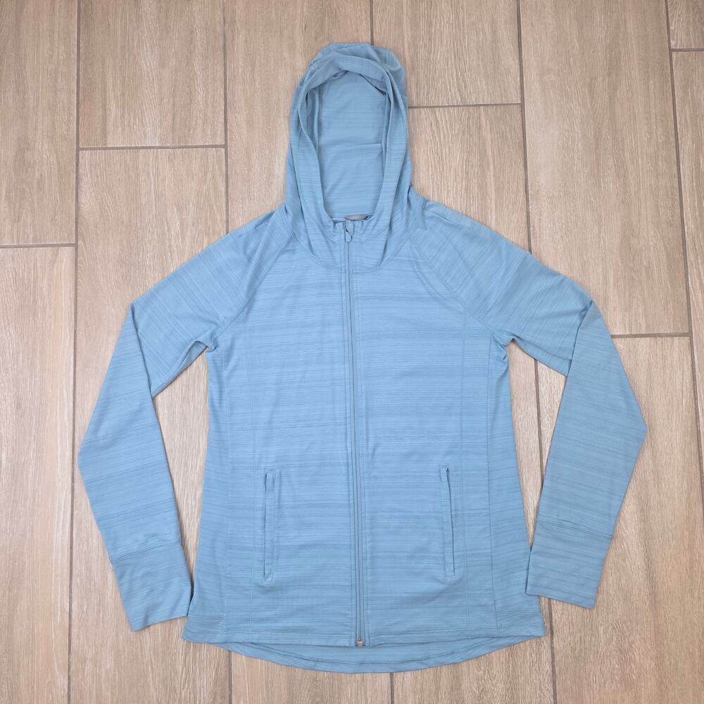 Athleta Hooded Full Zip Jacket Womens Small Blue Athleisure Running